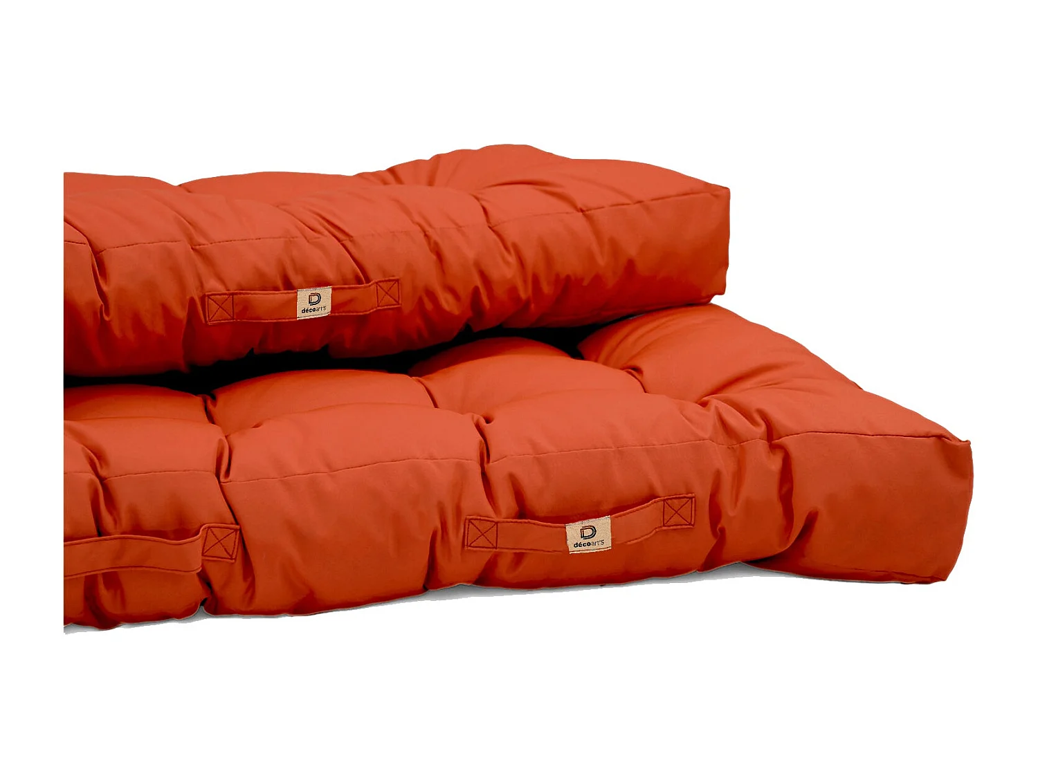 Lot coussins extérieur pour palette orange 120x80 Imperméables Anti-UV DECOARTS