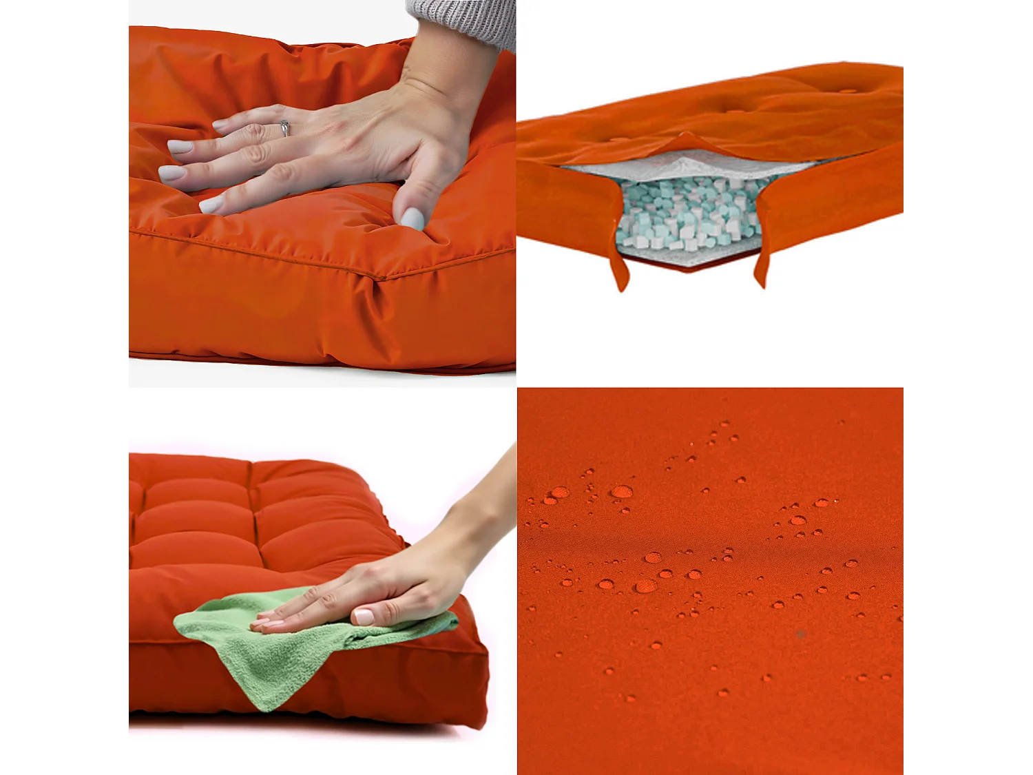 Coussins matelas pour palette 120X80X20 en polyester orange
