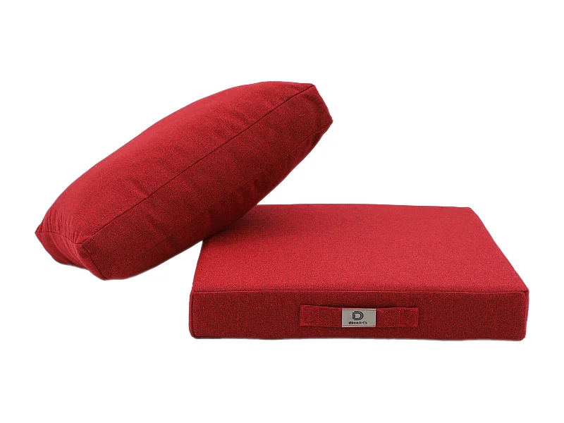 Coussins pour salon de jardin déhoussable 50x50cm Rouge Bordeaux