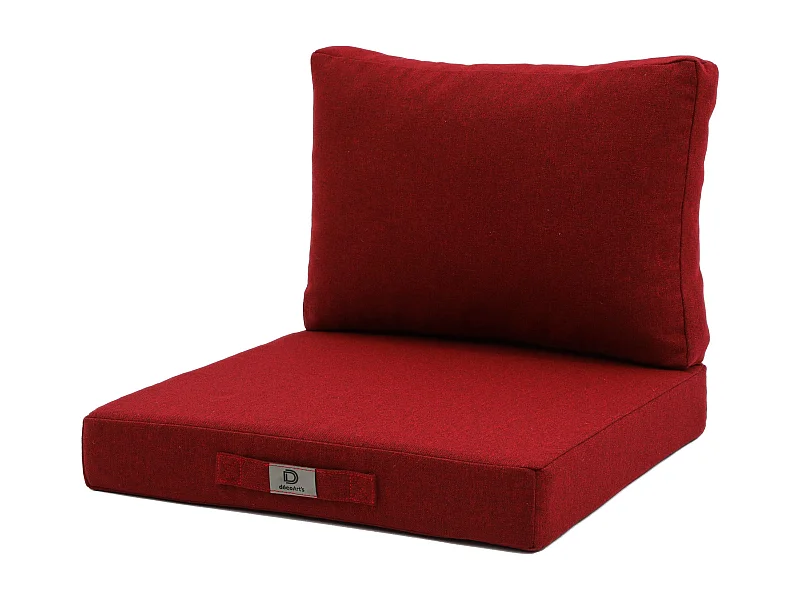 Coussins pour salon de jardin déhoussable 50x50cm Rouge Bordeaux
