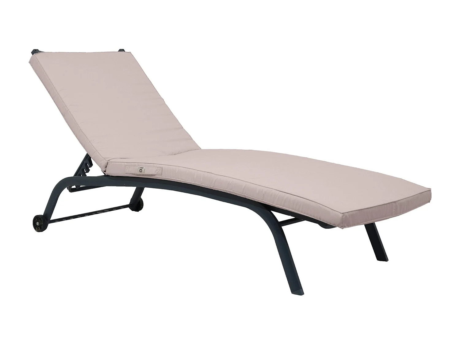 Coussin Bain de Soleil - Matelas pour Transat Déhoussable - 185x60x5cm - Gris Galet