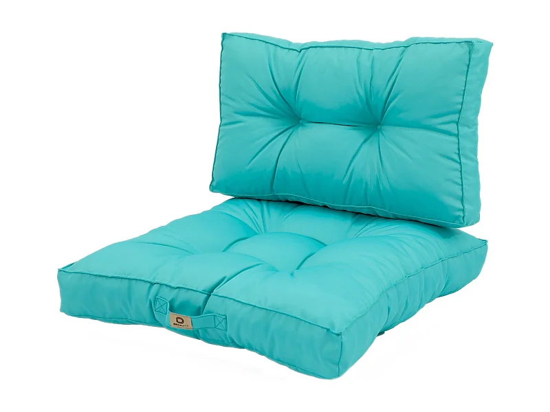 Coussins pour salon de jardin capitonné 50x50cm Bleu caraibes