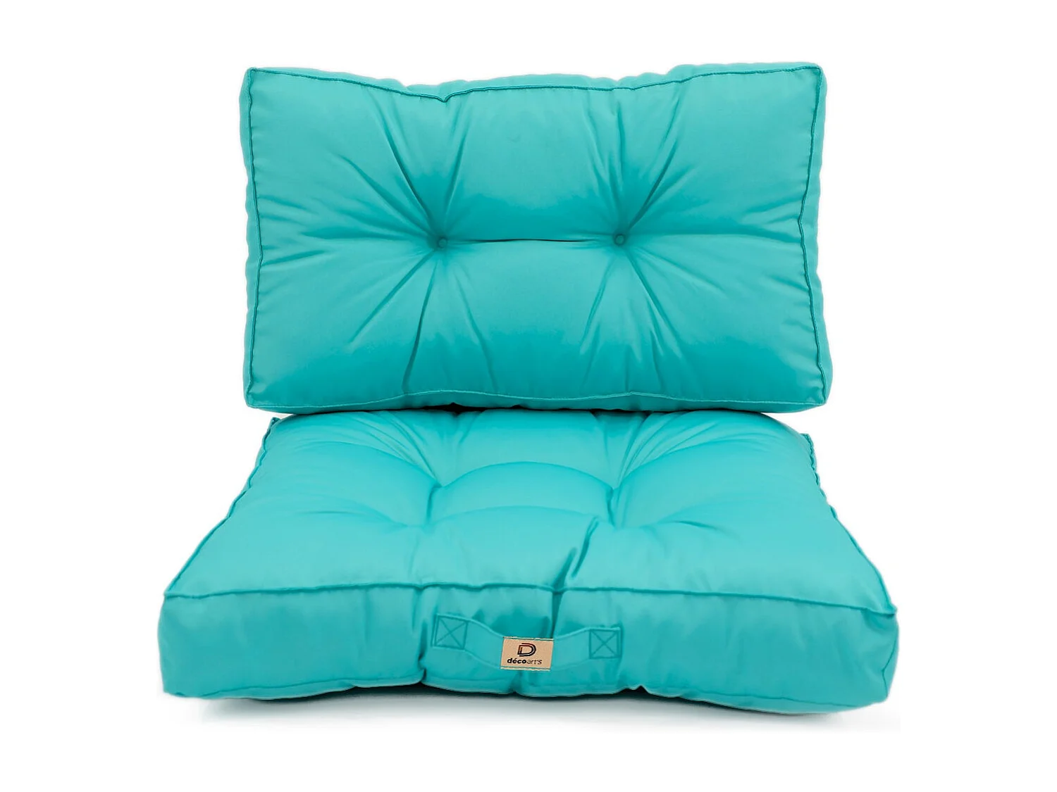 Coussins pour salon de jardin capitonné 50x50cm Bleu caraibes