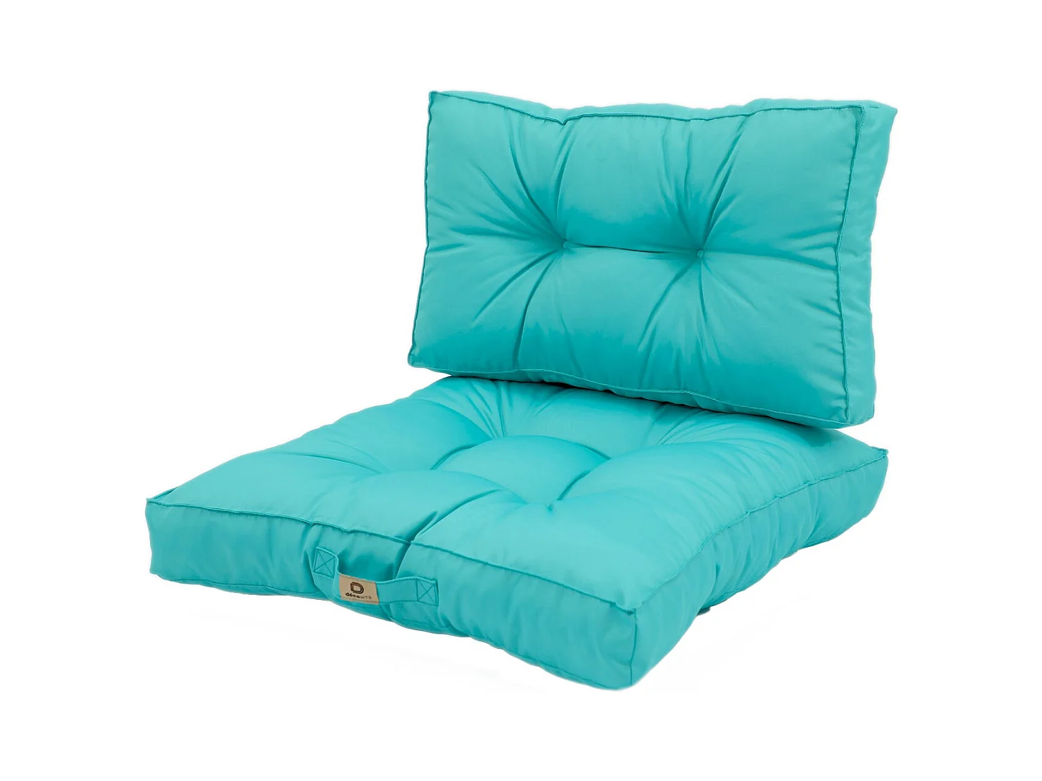 Coussins pour salon de jardin capitonné 50x50cm Bleu caraibes
