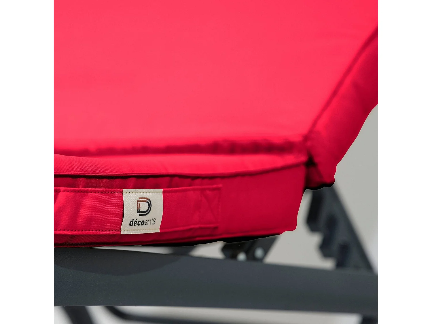 Coussin Bain de Soleil - Matelas pour Transat Déhoussable - 185x60x5cm - Rouge piment