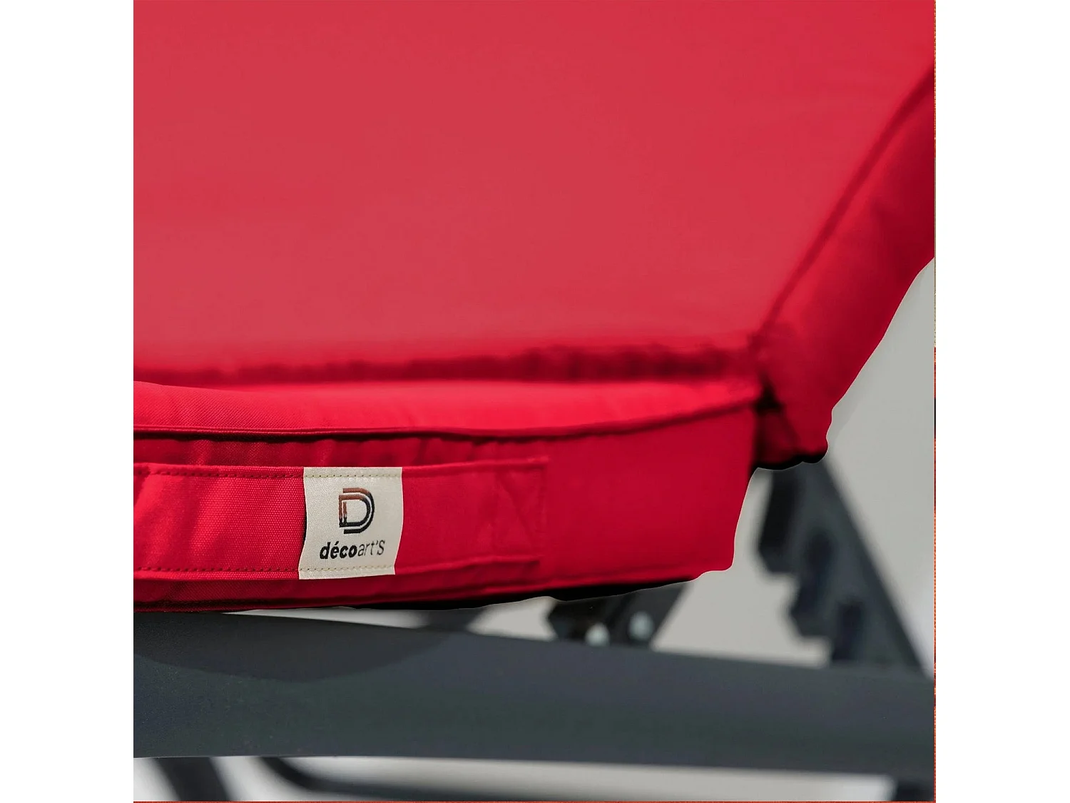 Coussin pour transat déhoussable 185x55x4cm rouge piment