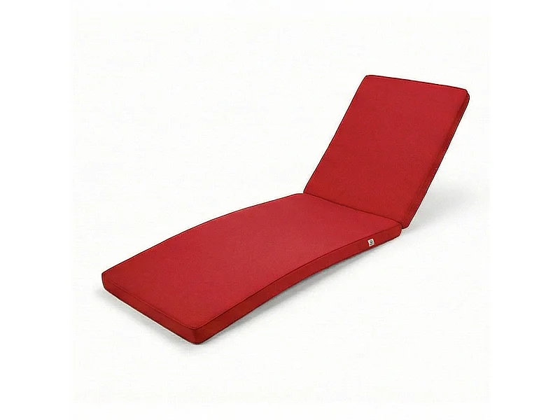 Coussin pour transat déhoussable 185x55x4cm rouge piment