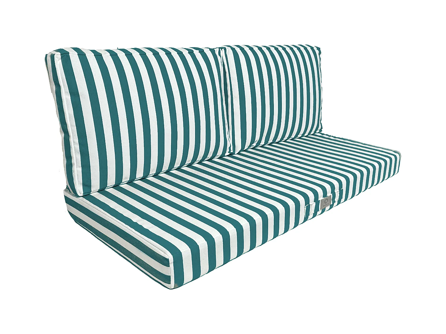 Coussins pour salon de jardin déhoussable 120x60cm - Rayure Vert
