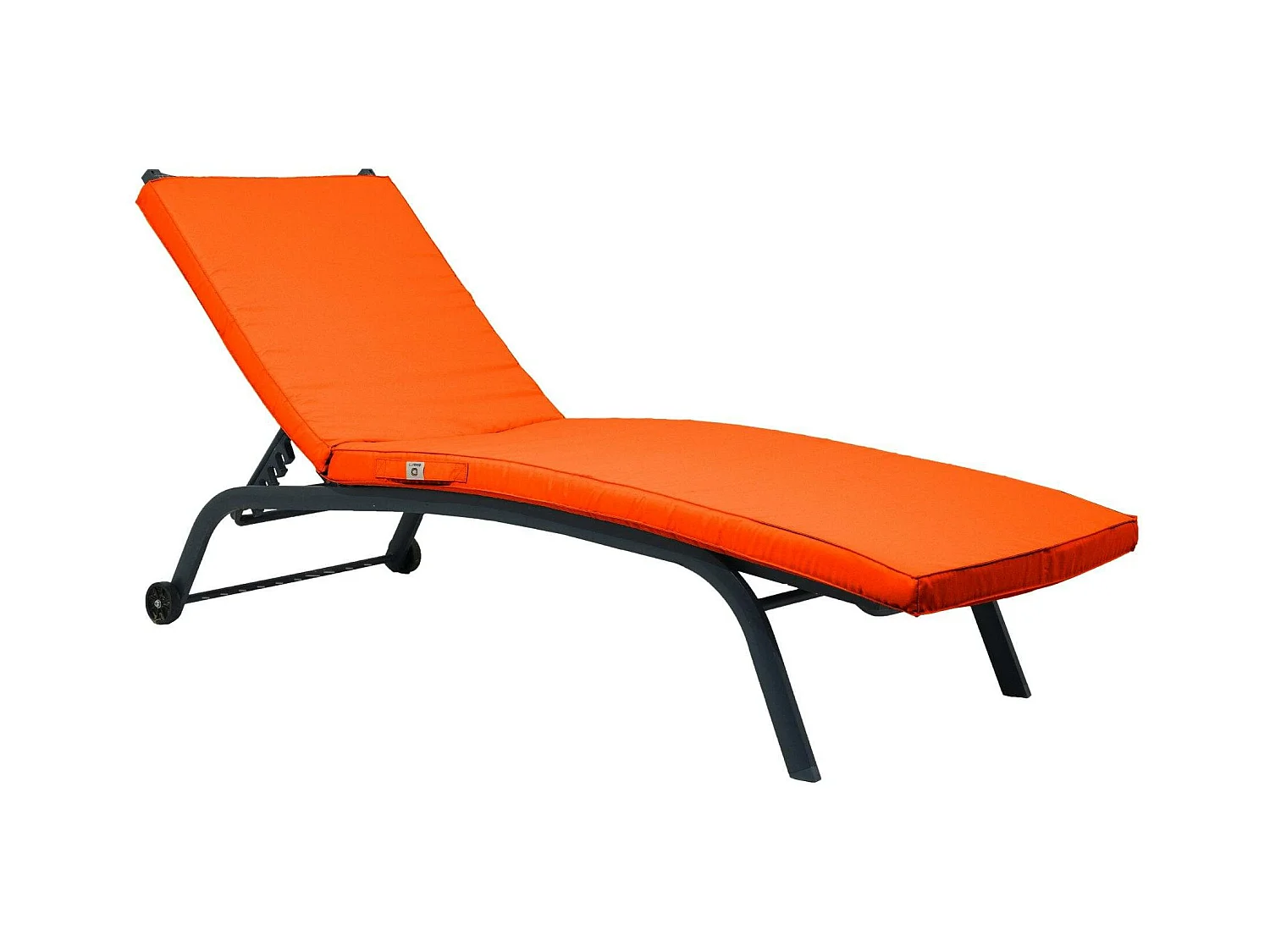 Coussin Bain de Soleil - Matelas pour Transat Déhoussable - 185x60x5cm - Orange