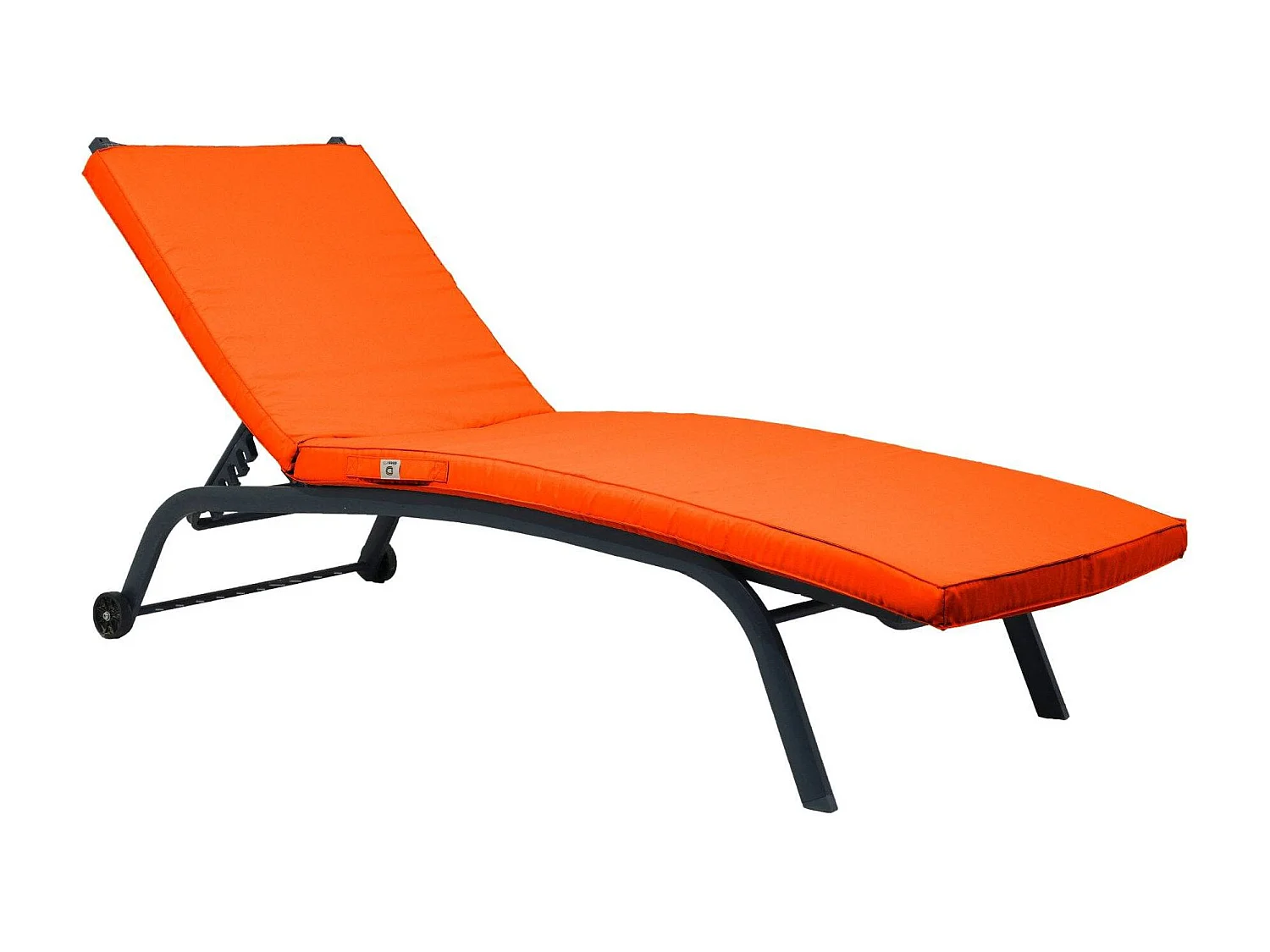 Coussin Bain de Soleil - Matelas pour Transat Déhoussable - 185x60x5cm - Orange
