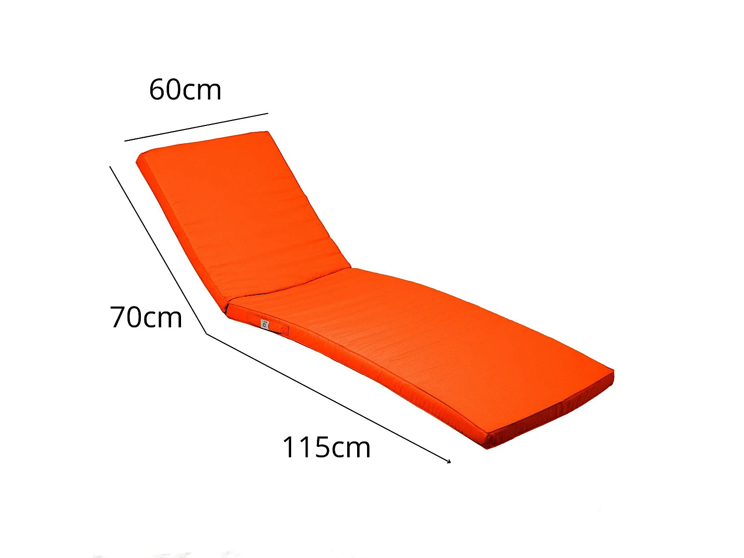 Coussin Bain de Soleil - Matelas pour Transat Déhoussable - 185x60x5cm - Orange