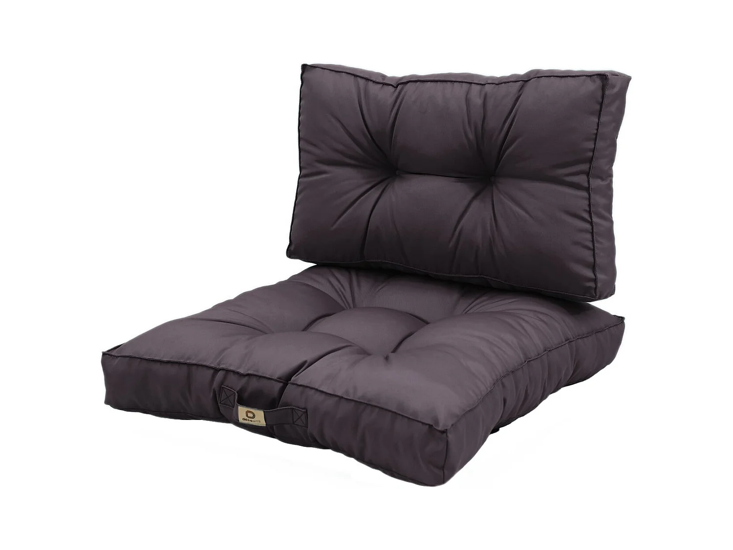 Coussins pour salon de jardin capitonné 50x50cm gris carbone
