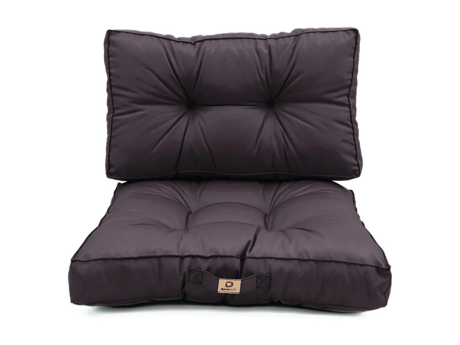 Coussins pour salon de jardin capitonné 50x50cm gris carbone