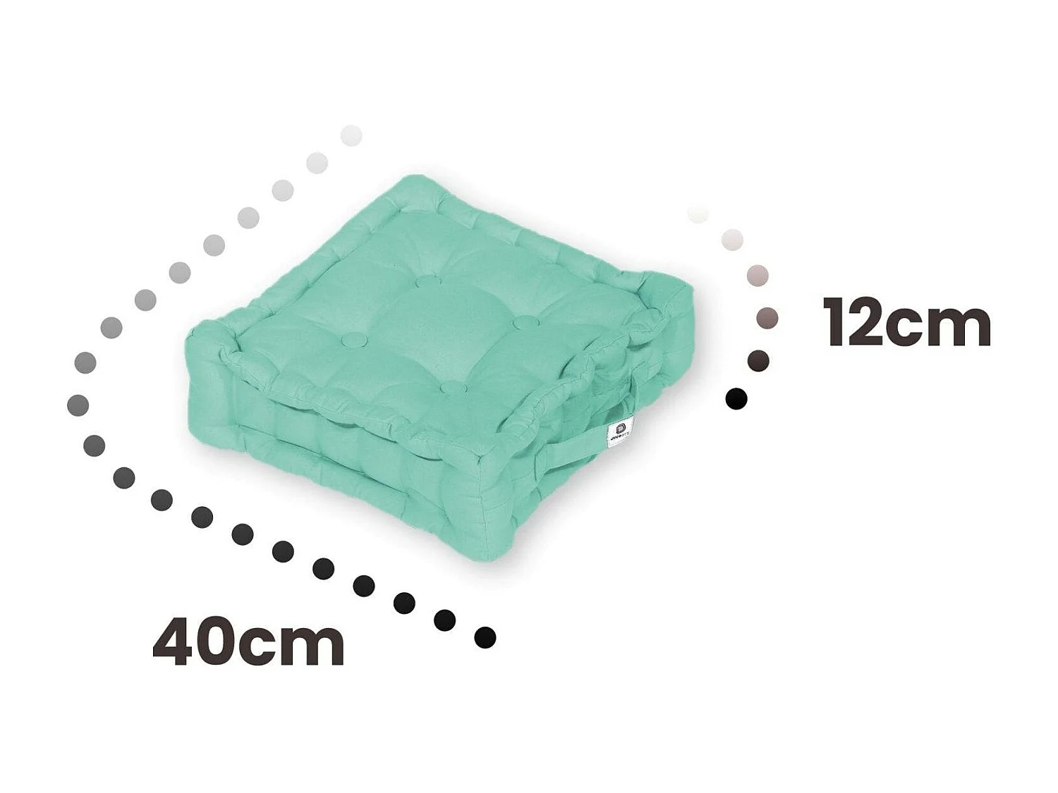 Coussin de sol lot de 2  - 40 x 40 cm Vert Mint