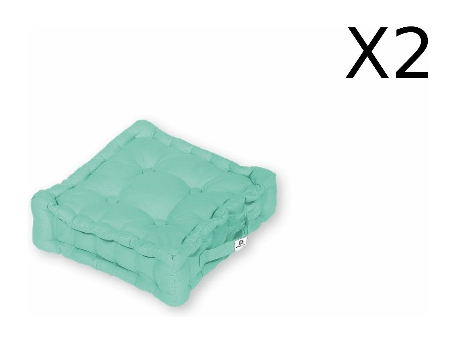 Coussin de sol lot de 2  - 40 x 40 cm Vert Mint