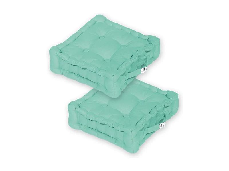 Coussin de sol lot de 2  - 40 x 40 cm Vert Mint