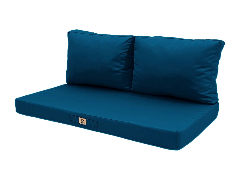 Coussins pour salon de jardin déhoussable 120x60cm Bleu pétrole