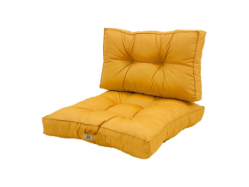 Coussins pour salon de jardin capitonné 50x50cm jaune