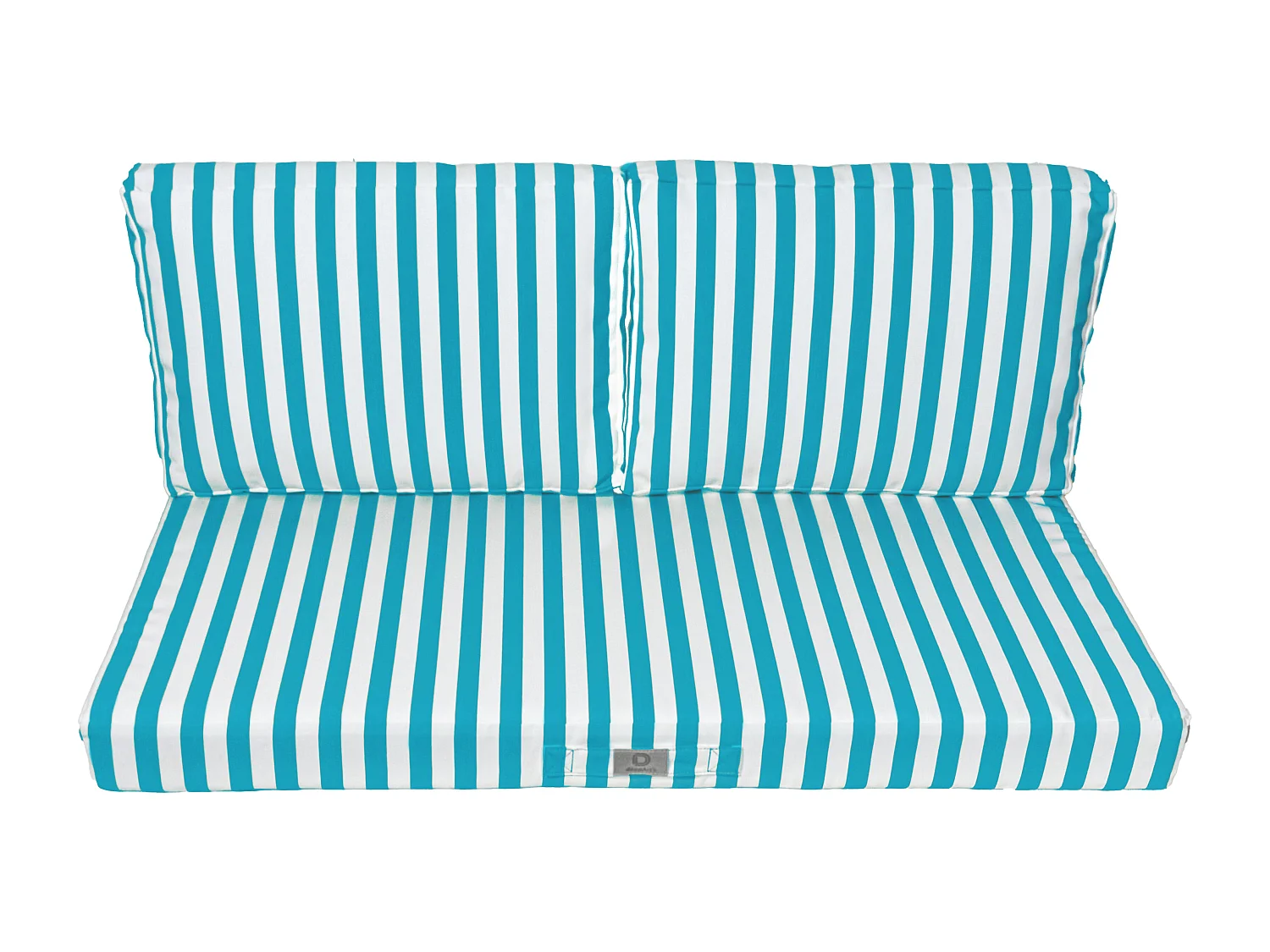 Coussins pour salon de jardin déhoussable 100x50cm - Rayure Turquoise