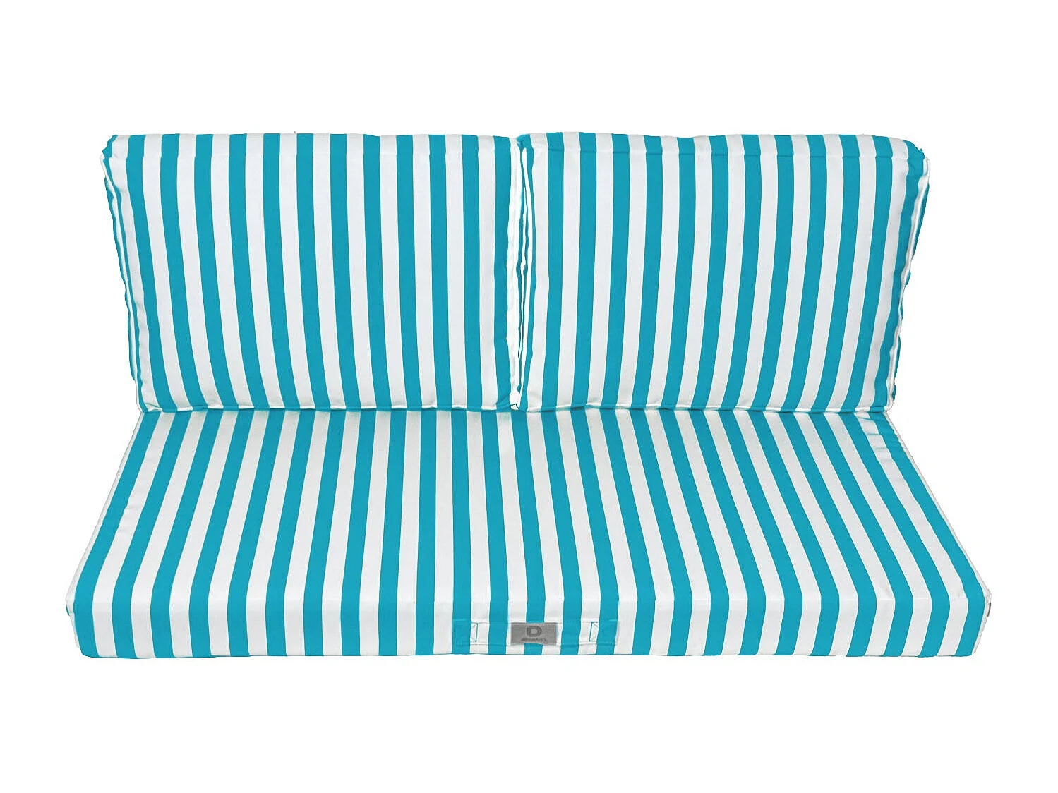Coussins pour salon de jardin déhoussable 100x50cm - Rayure Turquoise