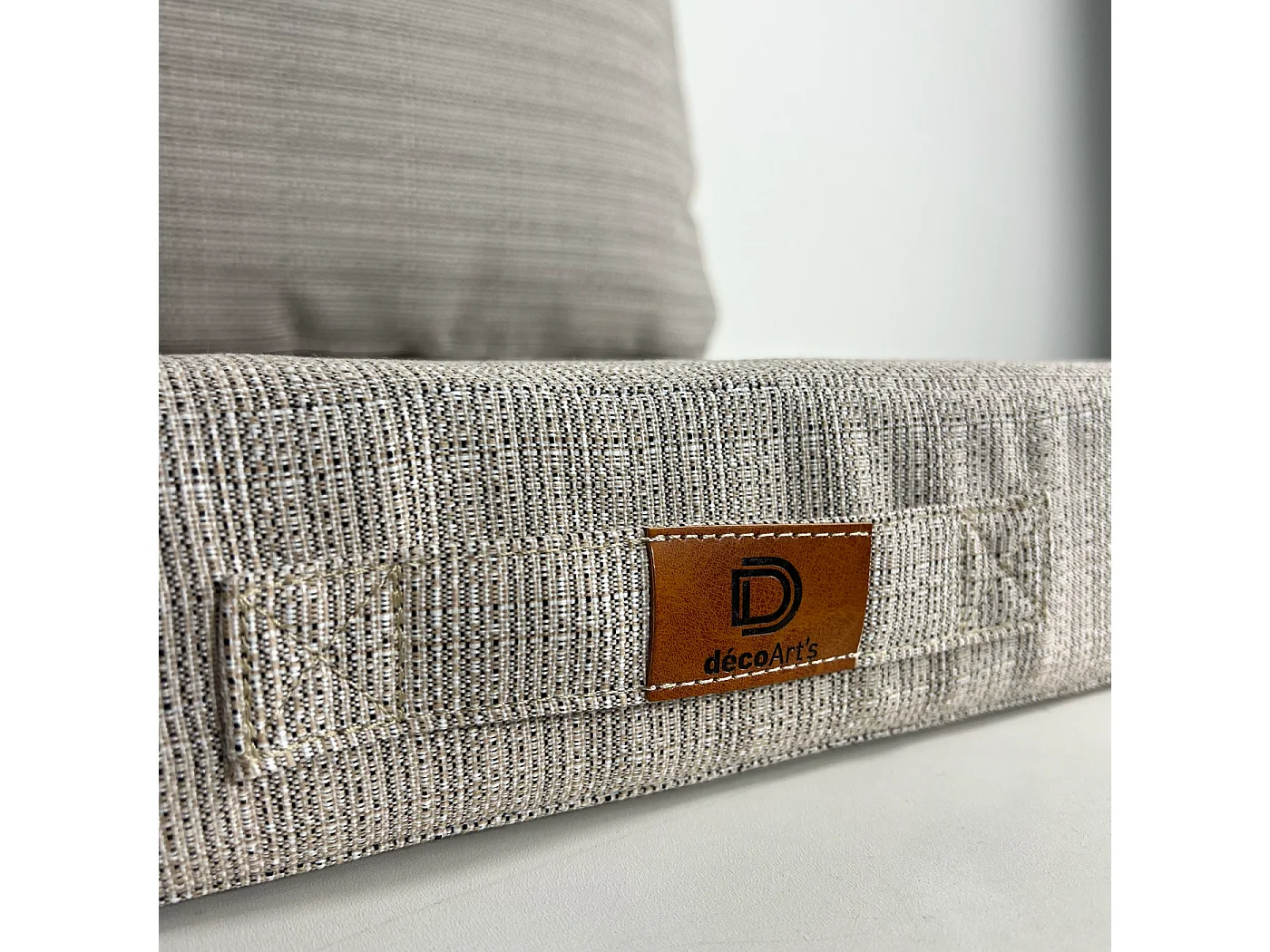 Coussins pour salon de jardin déhoussable 120x60cm Beige chiné noir