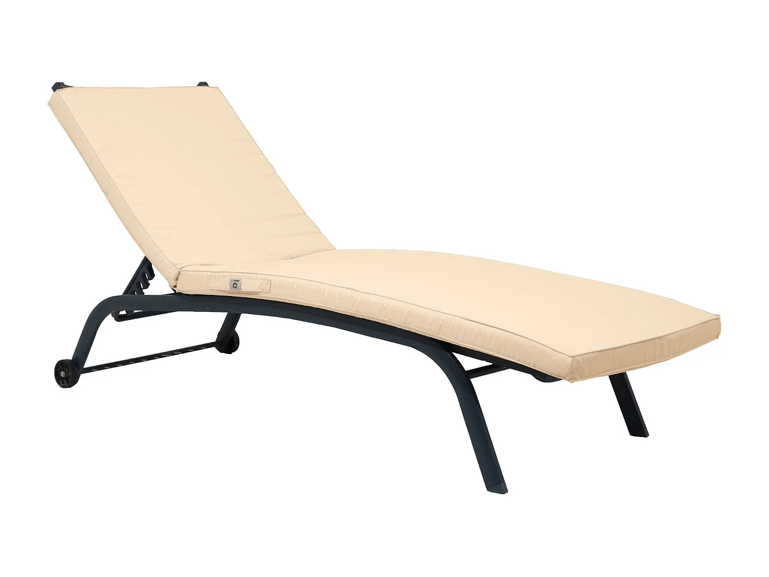 Coussin Bain de Soleil - Matelas pour Transat Dehoussable- 185x60x5cm - Beige