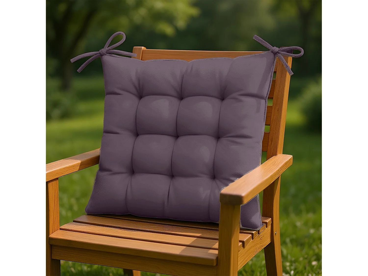 Lot de 4 Galettes de chaise 40 x 40 cm -  Gris carbone