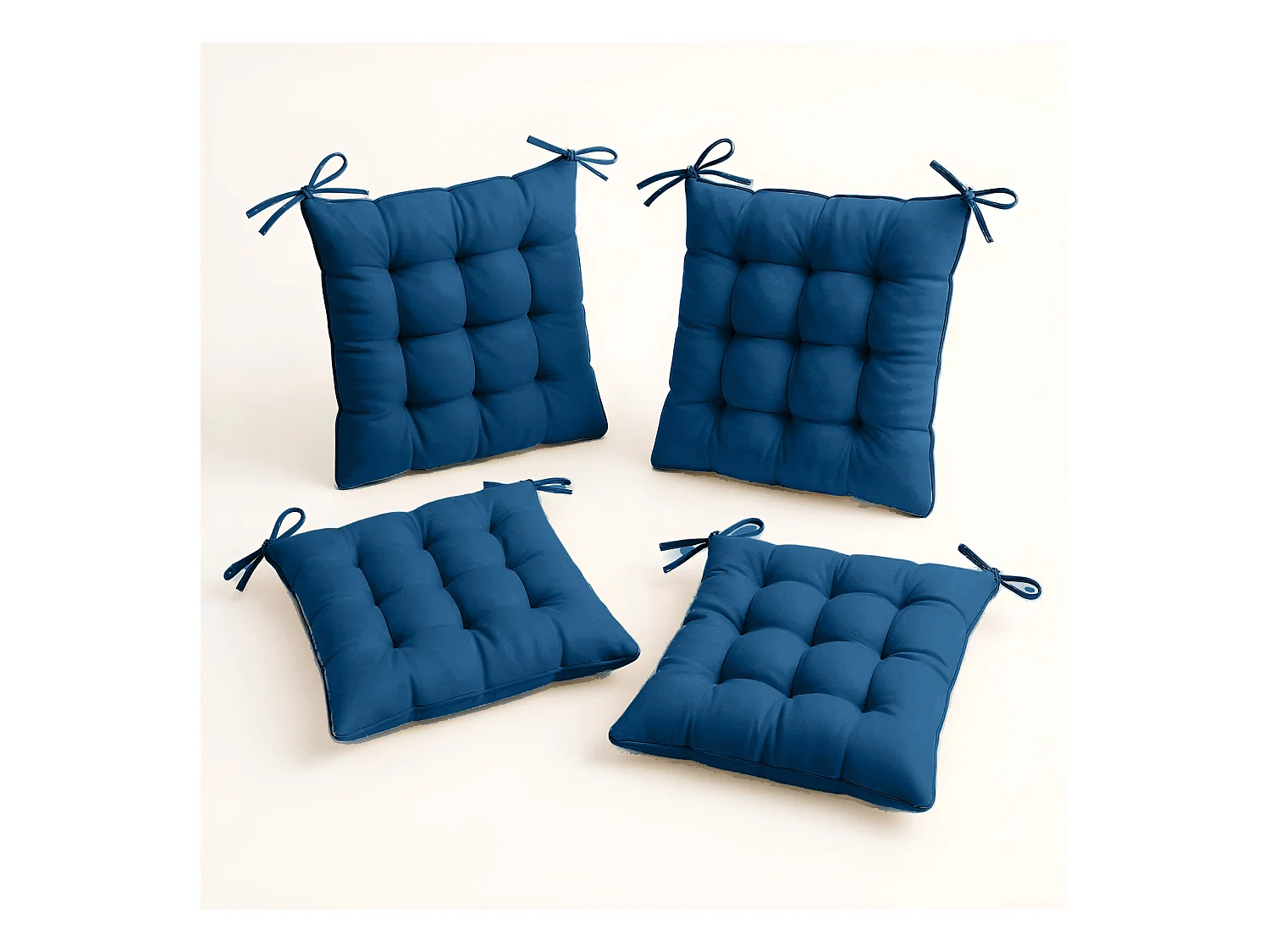 Lot de 4 Galettes de chaise 40 x 40 cm - Bleu petrole
