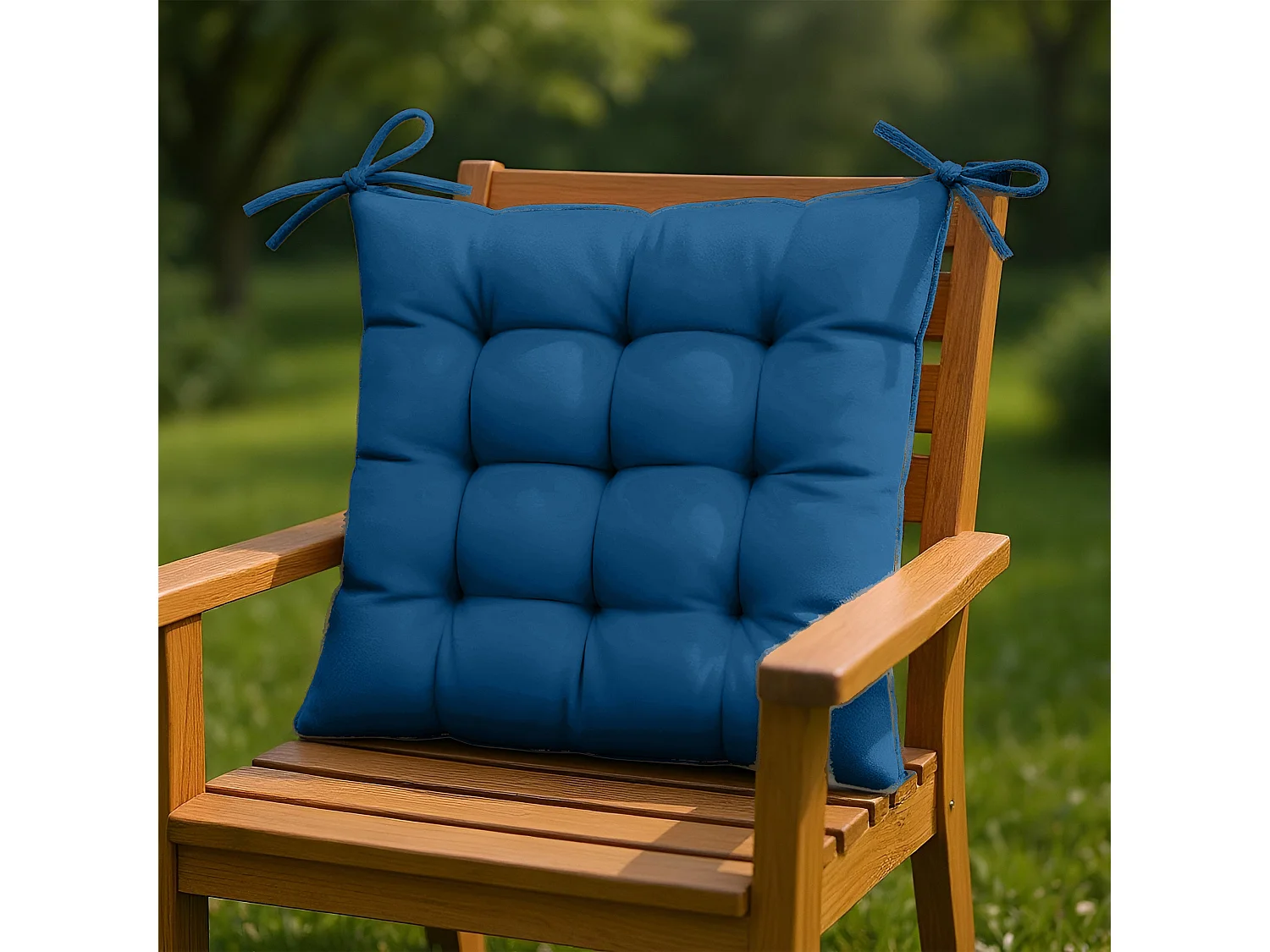 Lot de 4 Galettes de chaise 40 x 40 cm - Bleu petrole