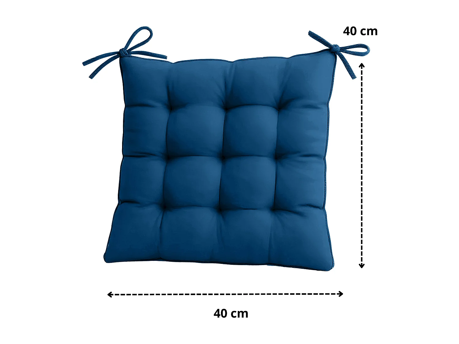 Lot de 4 Galettes de chaise en polyester 40 x 40 cm bleu petrole