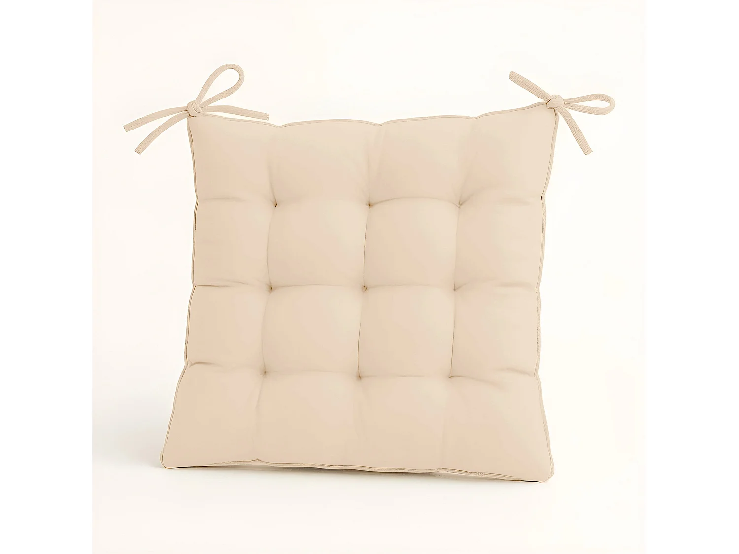 Lot de 4 Galettes de chaise en polyester 40 x 40 cm beige