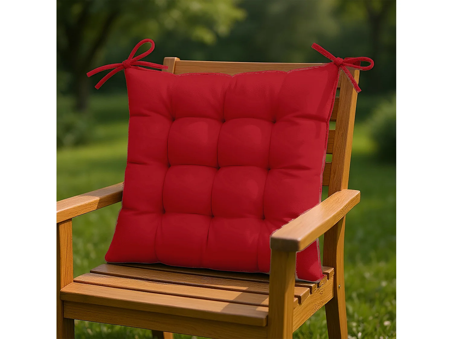 Lot de 4 Galettes de chaise 40 x 40 cm - Rouge piment