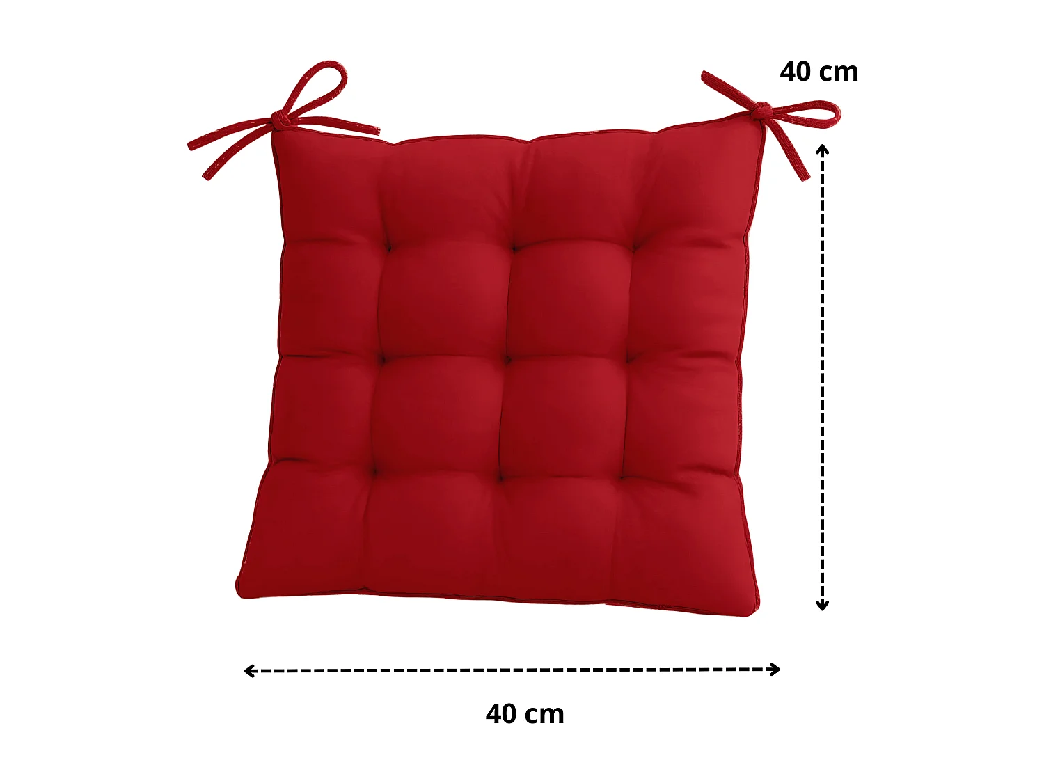 Lot de 4 Galettes de chaise 40 x 40 cm - Rouge piment
