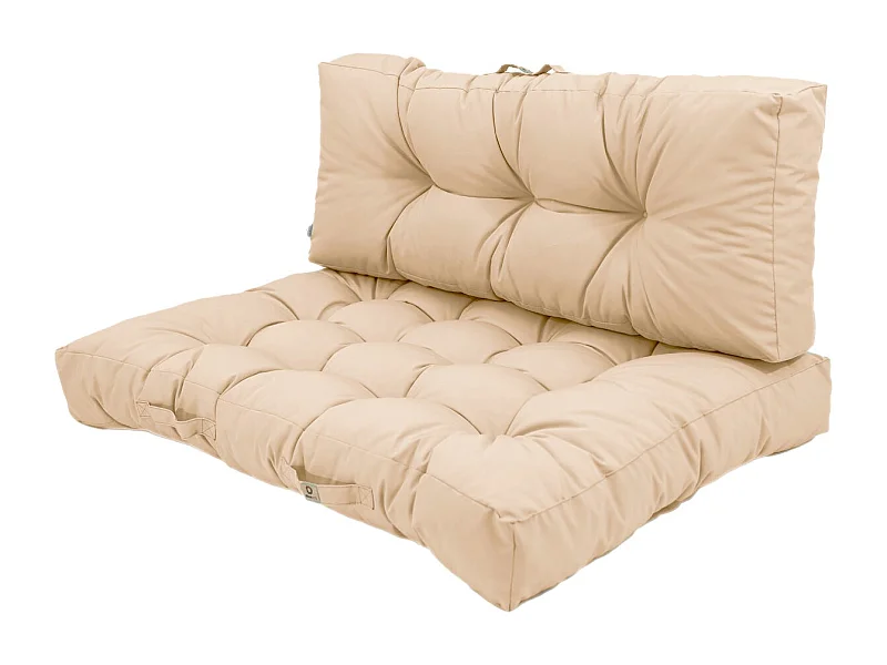 Lot coussins extérieur pour palette beige 120x80 Imperméables Anti-UV DECOARTS