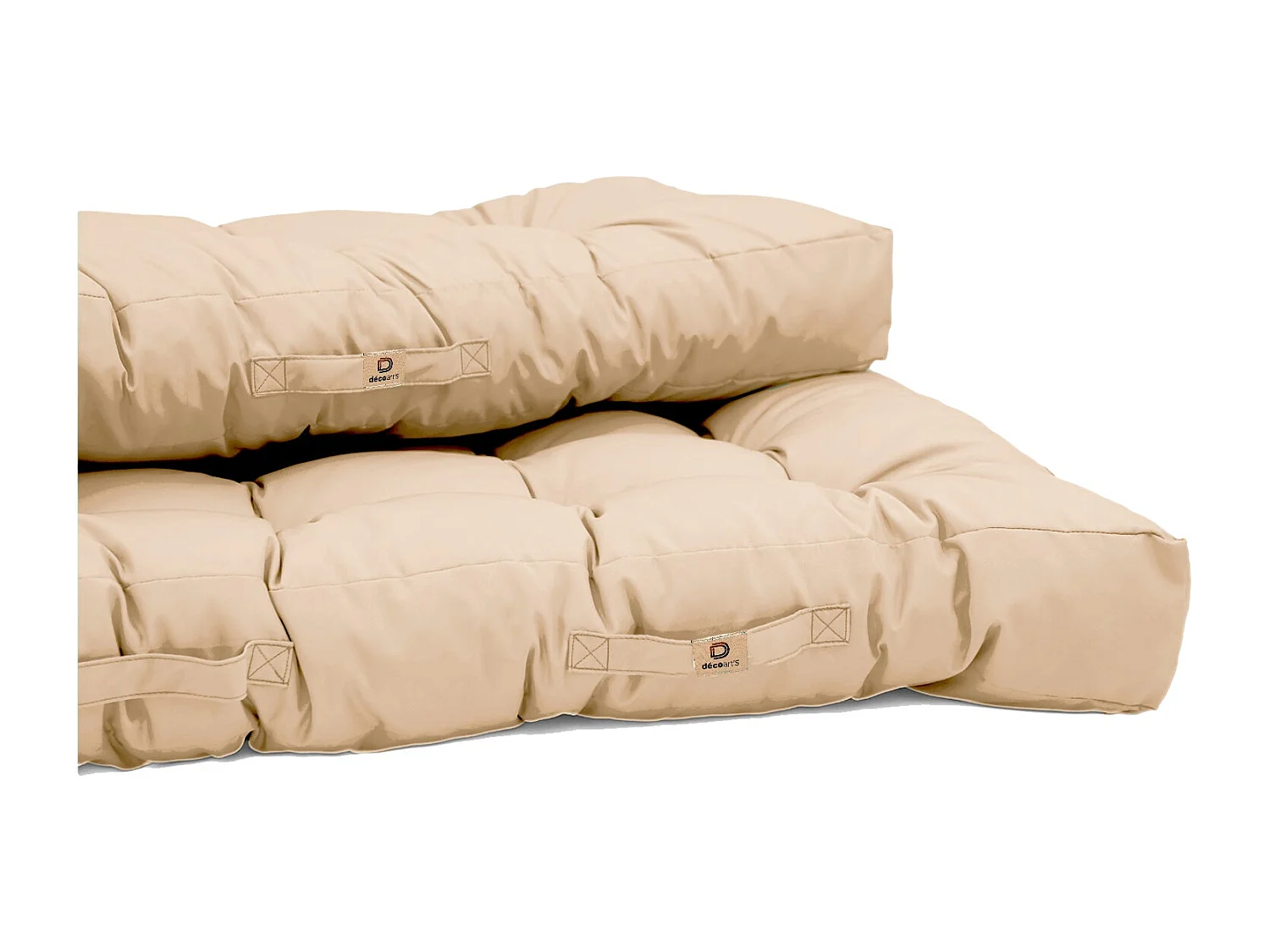 Lot coussins extérieur pour palette beige 120x80 Imperméables Anti-UV DECOARTS
