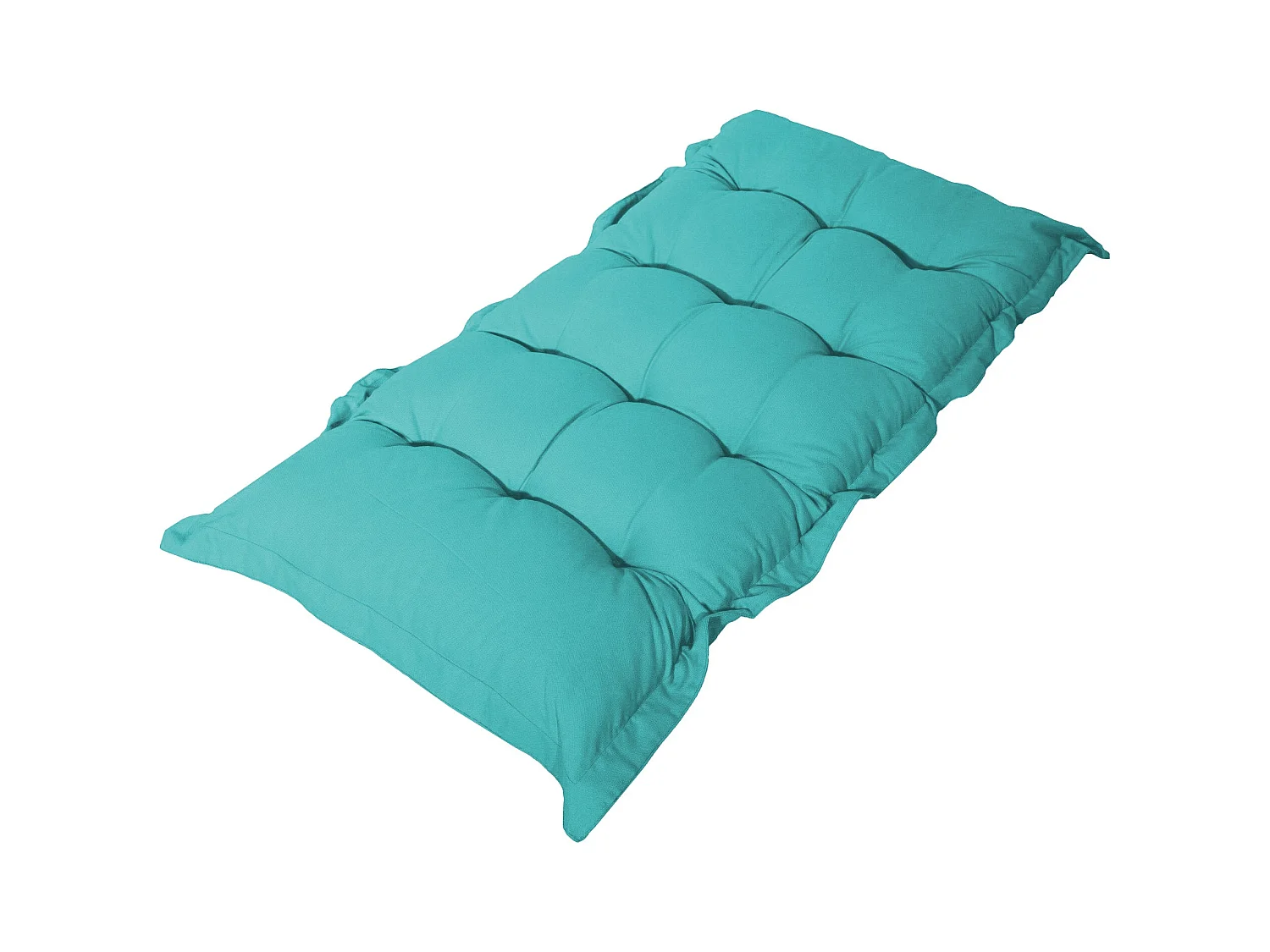Coussin capitonné Confort Intérieur Extérieur 120x60cm - Bleu Caraïbes