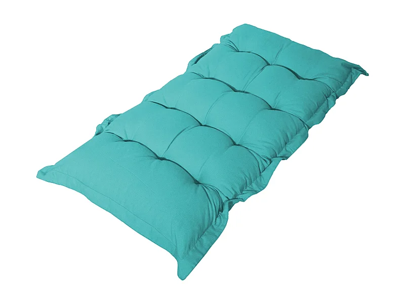 Coussin capitonné Confort Intérieur Extérieur 120x60cm - Bleu Caraïbes