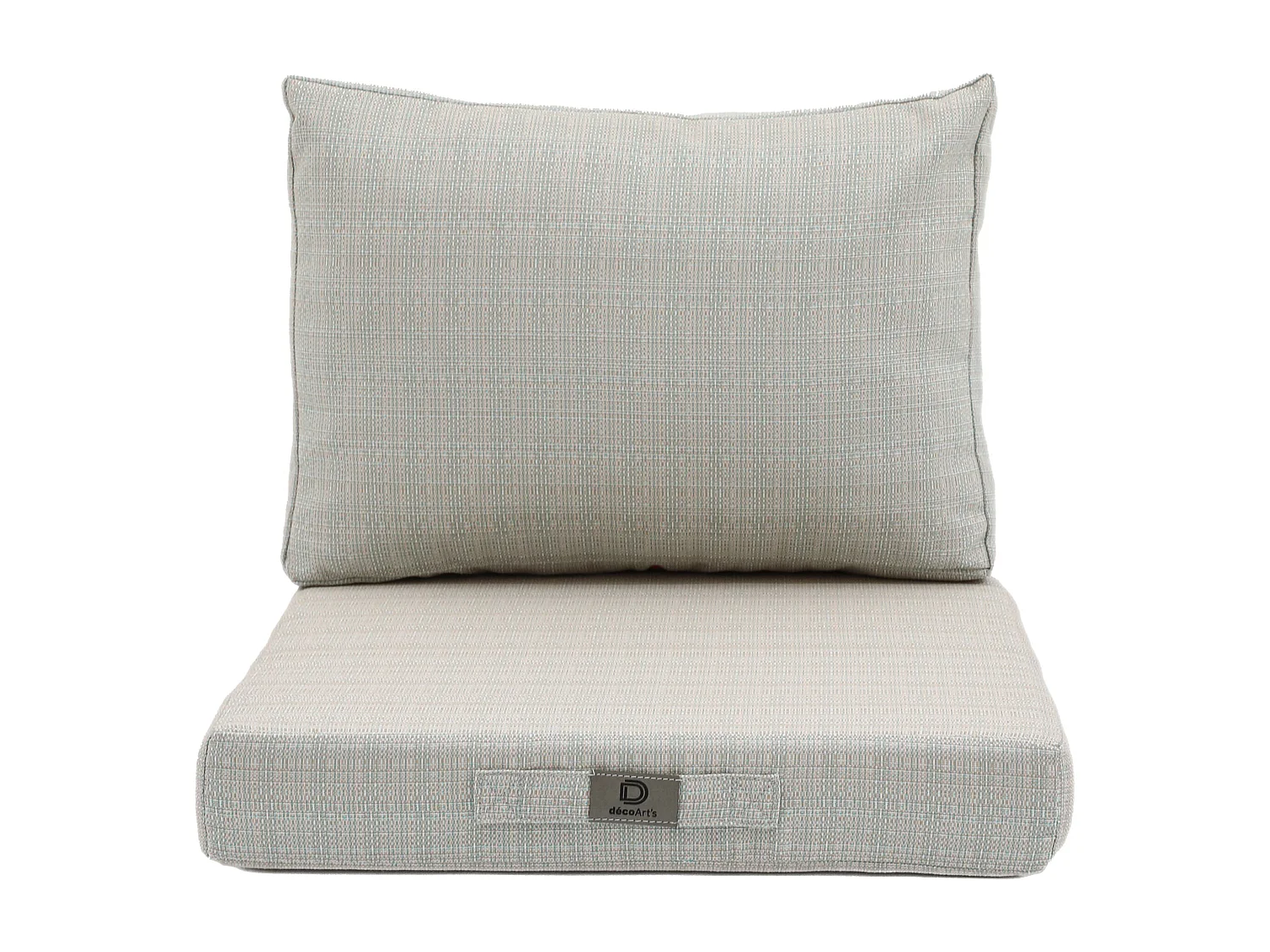 Coussins pour salon de jardin déhoussable 60x60cm Beige chiné turquoise