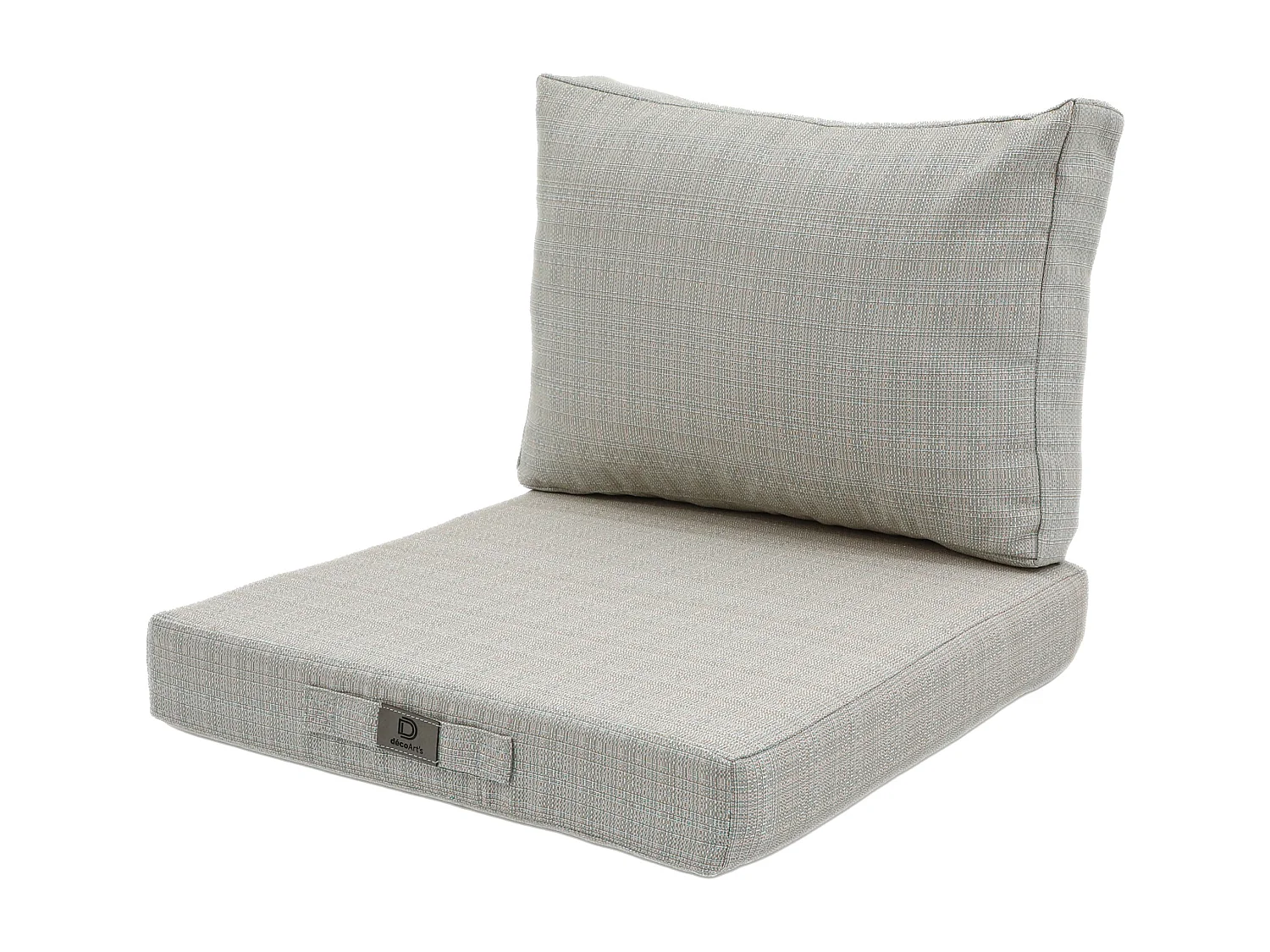 Coussins pour salon de jardin déhoussable 60x60cm Beige chiné turquoise