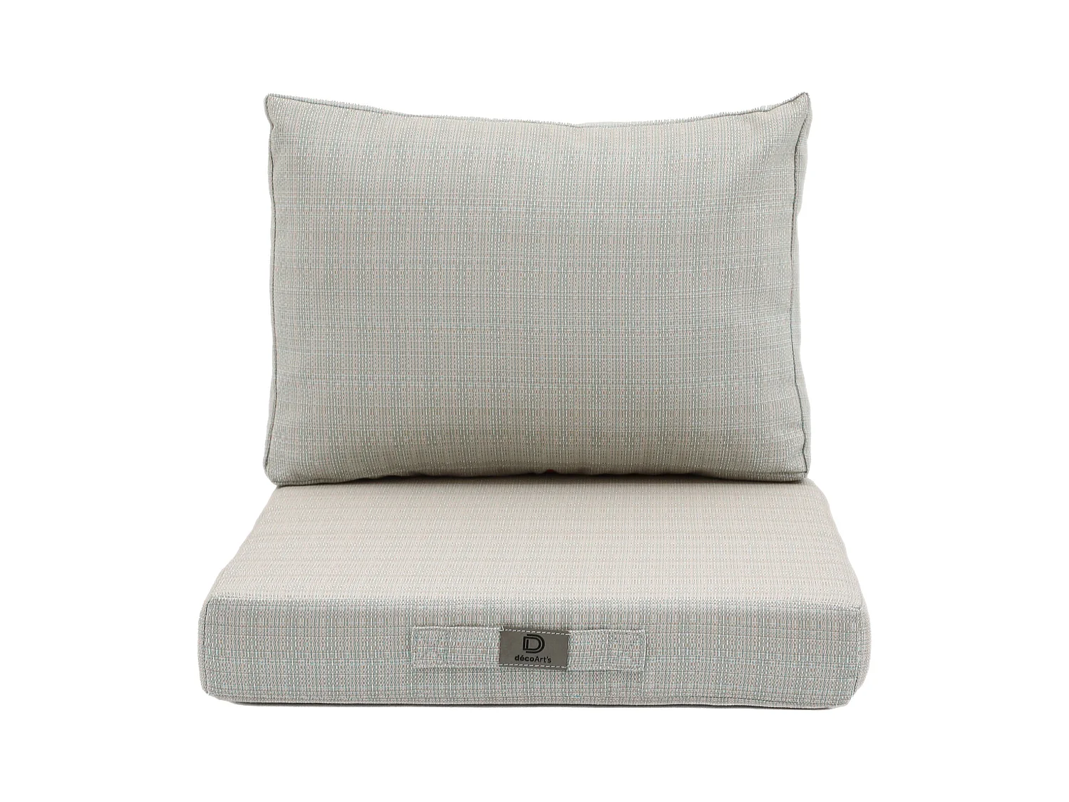 Coussins pour salon de jardin déhoussable 60x60cm Beige chiné turquoise