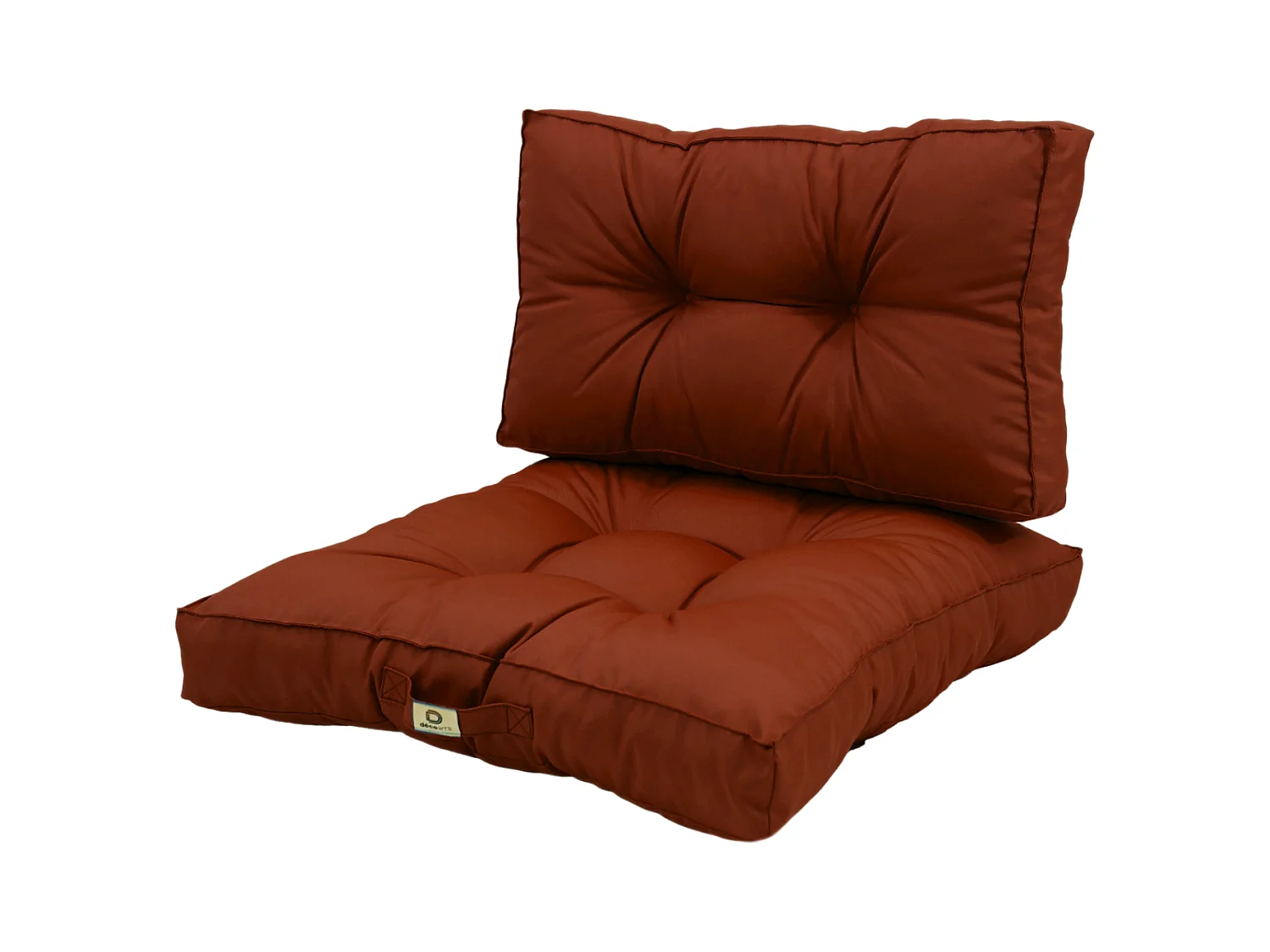 Coussins pour salon de jardin capitonné 50x50cm Terracotta