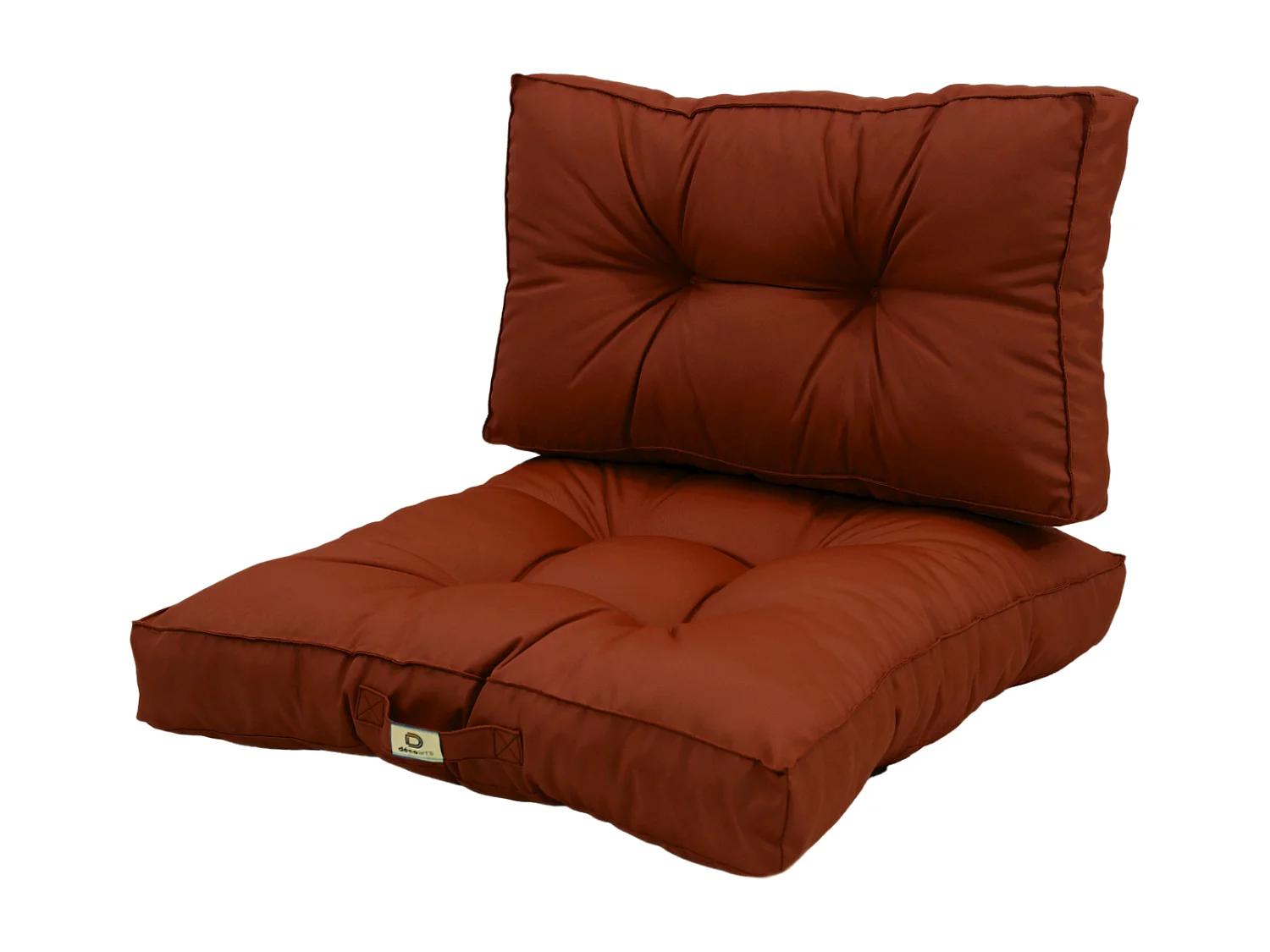 Coussins pour salon de jardin capitonné 50x50cm Terracotta