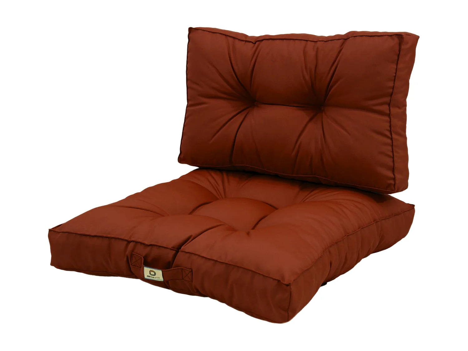 Coussins pour salon de jardin capitonné 50x50cm Terracotta