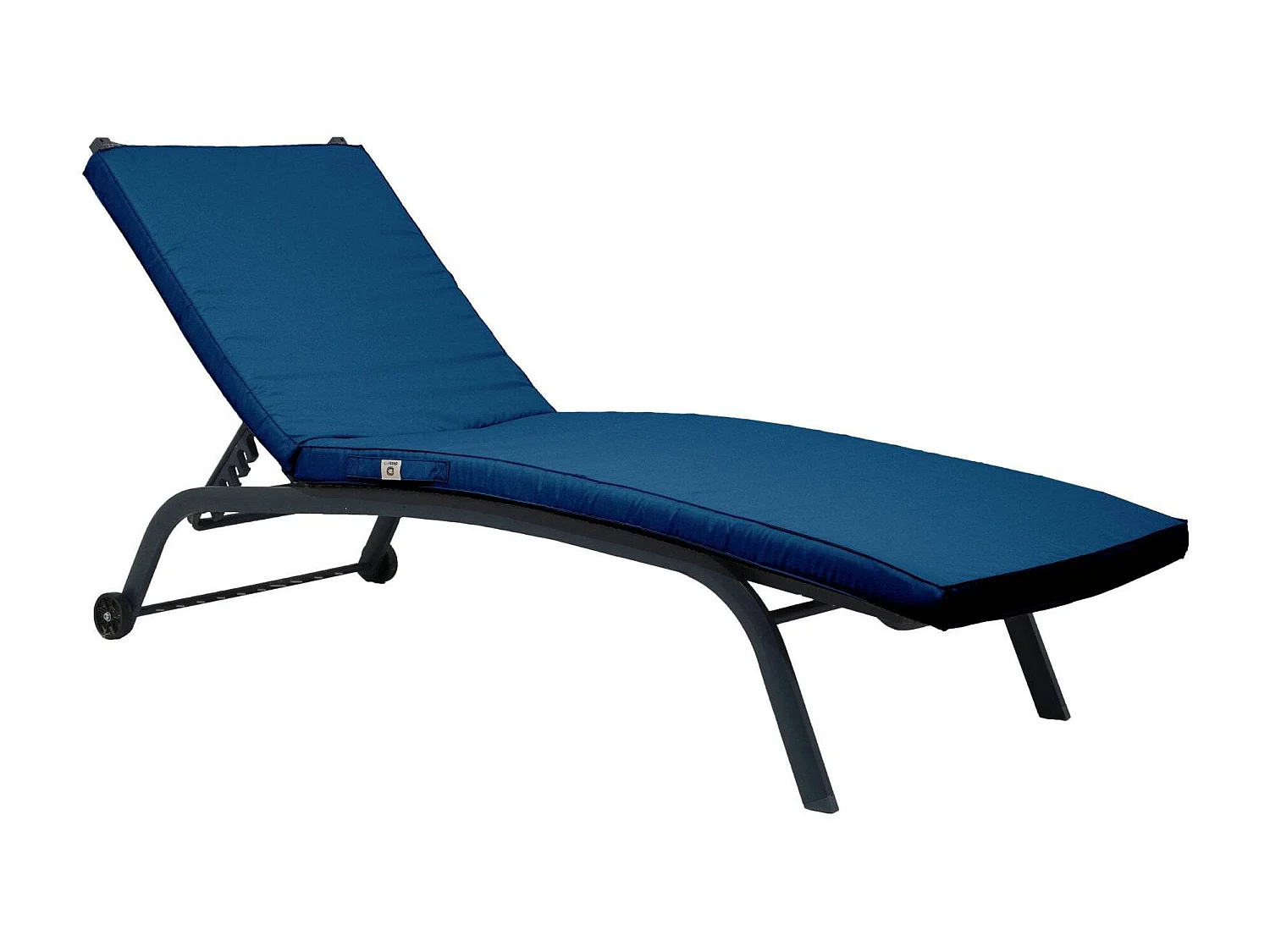 Coussin Bain de Soleil / Matelas pour Transat Dehoussable- 185x60x5cm - Bleu petrole
