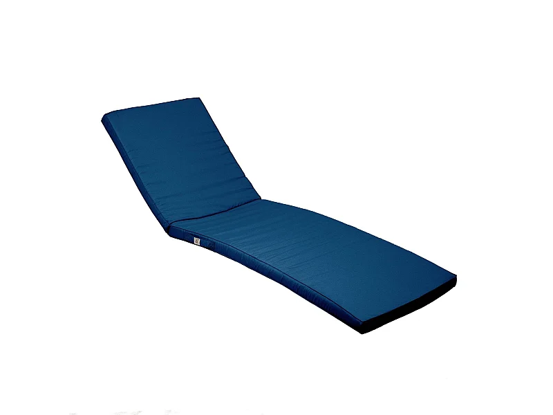 Coussin Bain de Soleil / Matelas pour Transat Dehoussable- 185x60x5cm - Bleu petrole