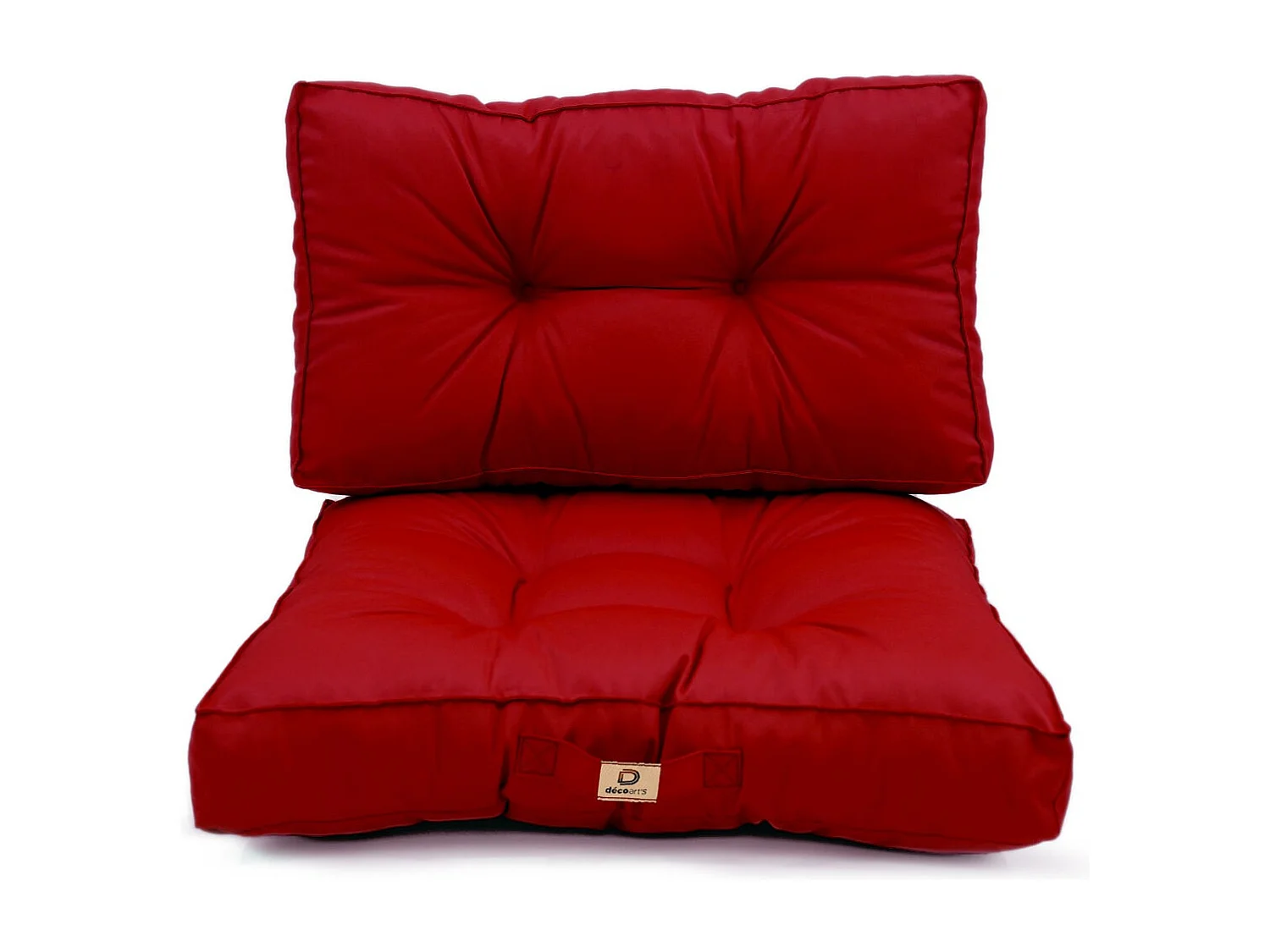 Coussins pour salon de jardin capitonné 50x50cm rouge