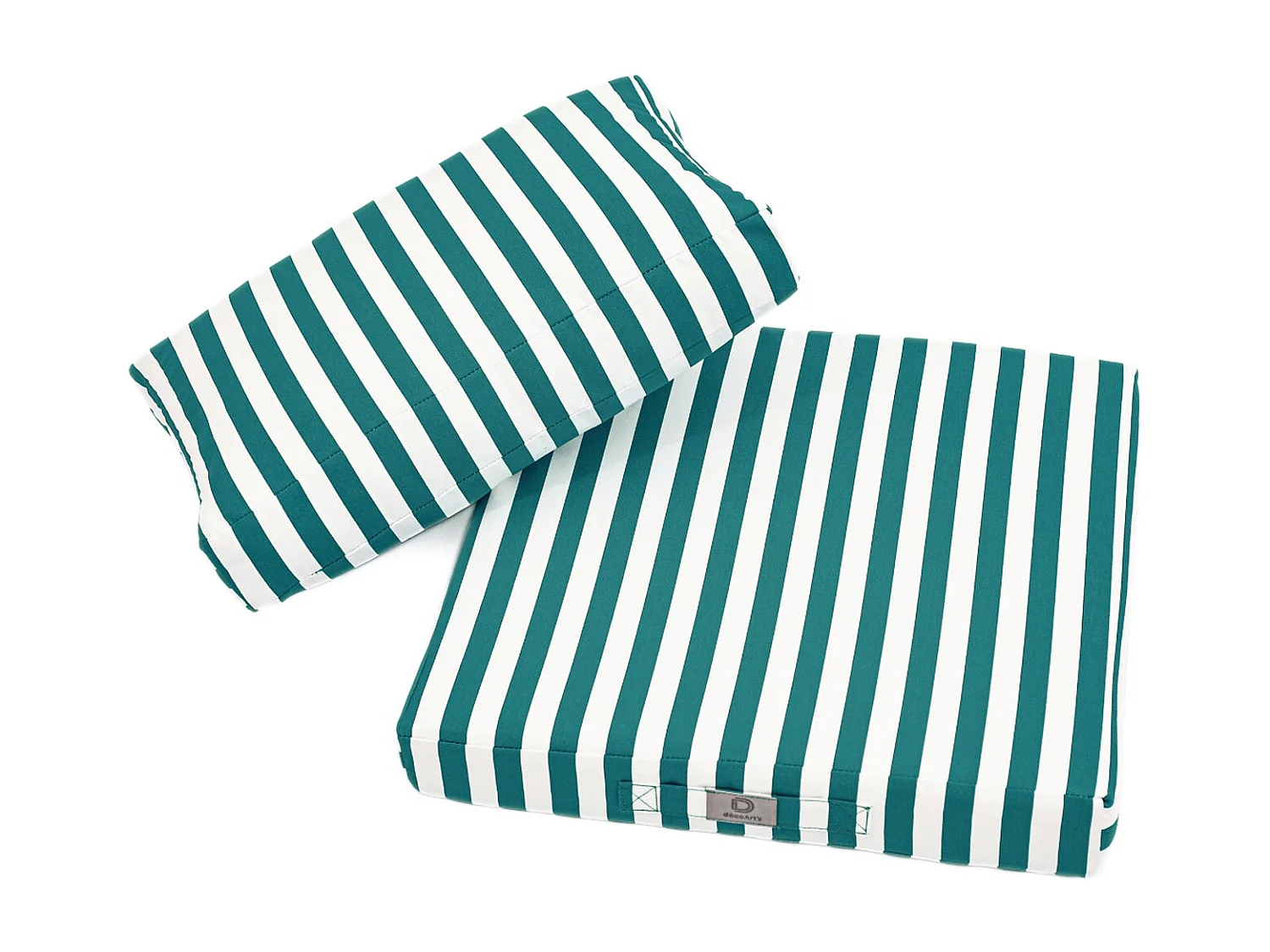 Coussins pour salon de jardin déhoussable 60x60cm - Rayure Vert