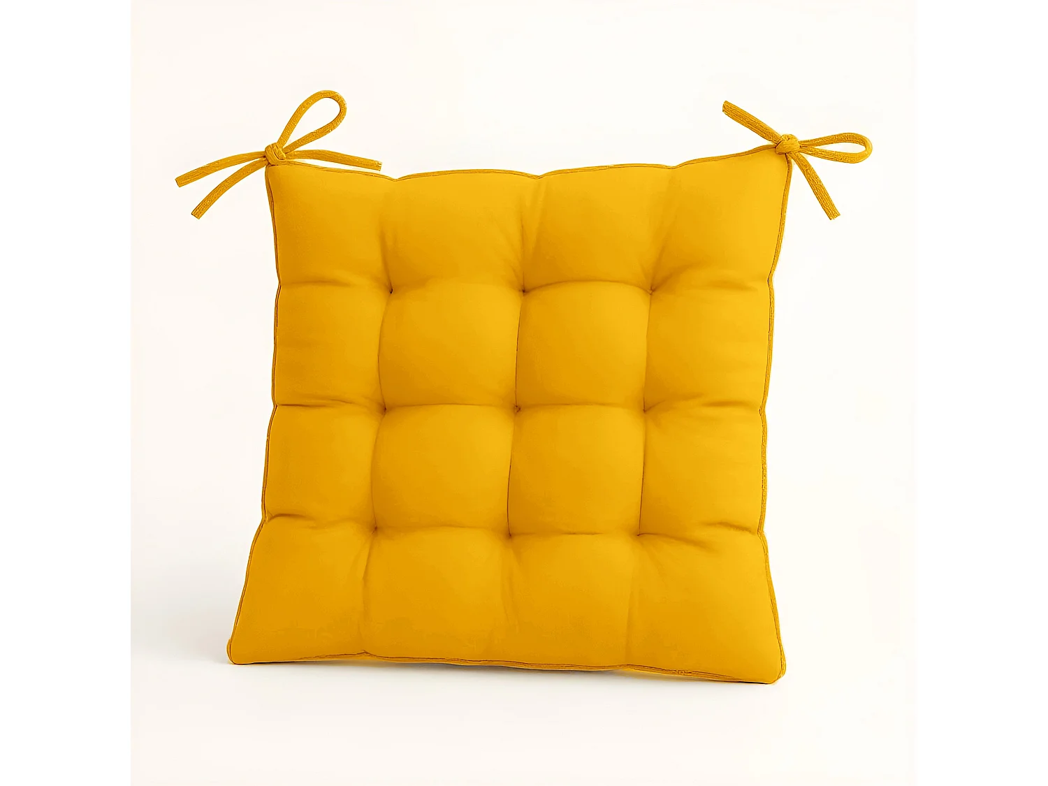 Lot de 4 Galettes de chaise 40 x 40 cm - Jaune miel