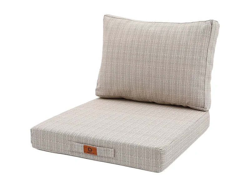 Coussins pour salon de jardin déhoussable 50x50cm Beige Chiné Noir