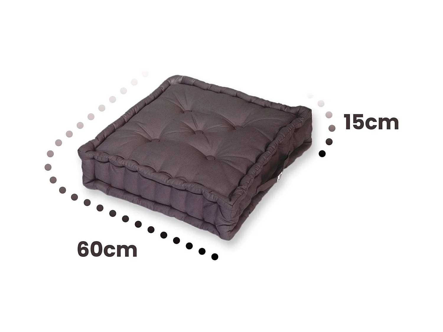 Coussin de sol lot de 2  - 60 x 60 cm Gris Carbone